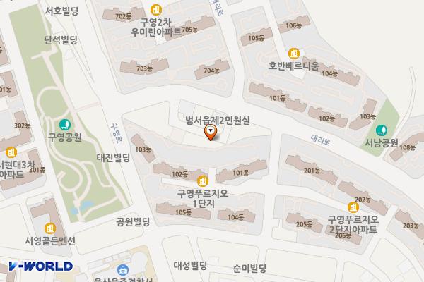 범서읍 제2민원실 공영주차장 위치 지도 — 울산광역시 울주군 범서읍 구영리216-3
