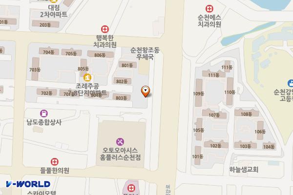 왕조1동 행정복지센터 위치 지도 — 전남광주통합특별시 순천시 조례신대길 6(조례동)