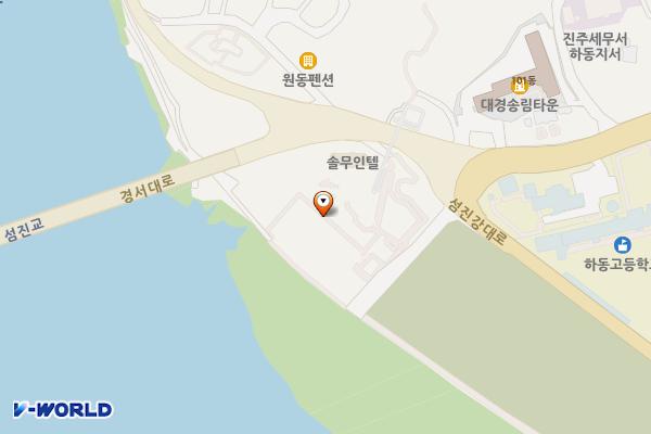 송림공원주차장 위치 지도 — 경상남도 하동군 하동읍 광평리 443-17