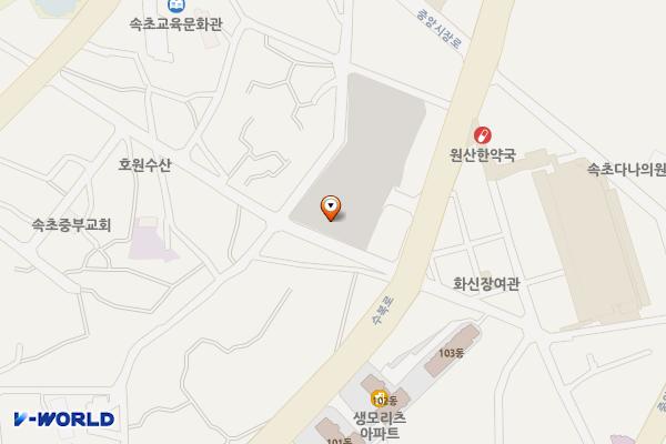속초관광수산시장 대형주차장 위치 지도 — 강원특별자치도 속초시 금호동 488-408