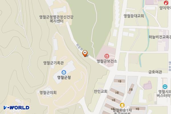 영월군청 민원인주차장 위치 지도 — 강원특별자치도 영월군 영월읍 하송로 64