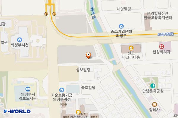 백석천 제1지하주차장(건물식/지하) 위치 지도 — 경기도 의정부시 시민로 12