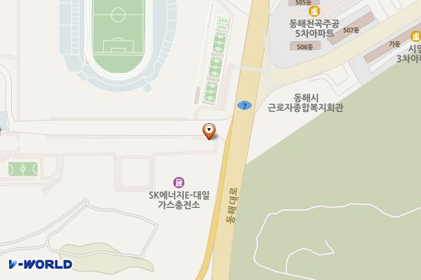 동해웰빙레포츠타운 주차장 위치 지도 — 강원특별자치도 동해시 덕골길 10