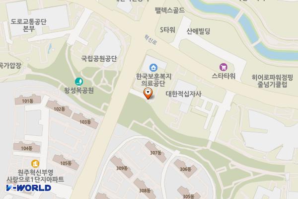 한국보훈복지의료공단 본사 위치 지도 — 강원특별자치도 원주시 혁신로 40