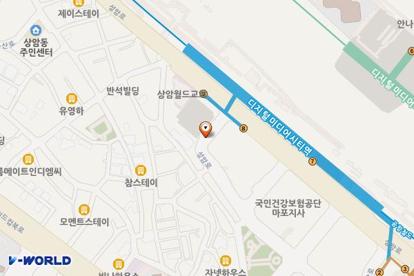 상암1 공영주차장 위치 지도 — 서울특별시 마포구 성암로 197