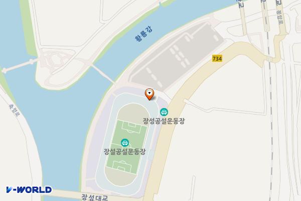 정원주차장 위치 지도 — 전남광주통합특별시 장성군 장성읍 기산리 26-1