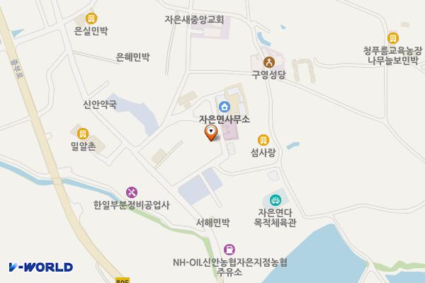 자은면사무소 주차장 위치 지도 — 전남광주통합특별시 신안군 자은면 구영1길 8