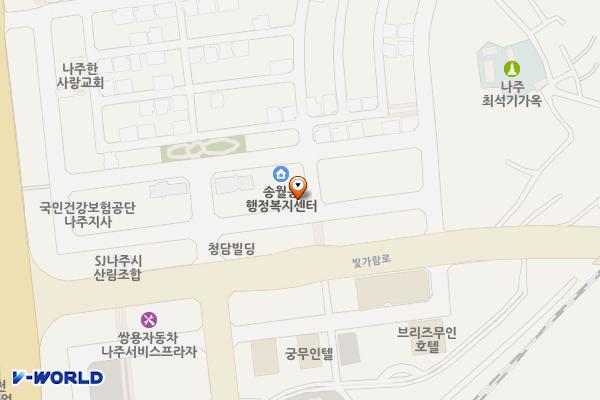 송월동행정복지센터 위치 지도 — 전남광주통합특별시 나주시 송월동 1356