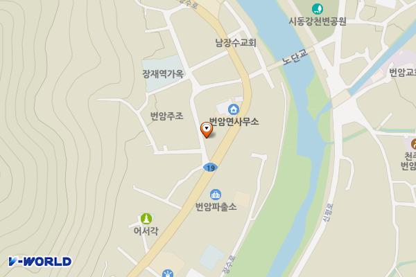 번암면사무소옆 공영주차장 위치 지도 — 전북특별자치도 장수군 번암면 노단리 1149-1
