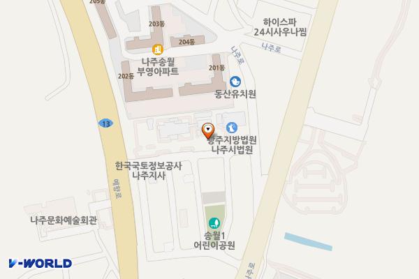나주세무서 위치 지도 — 전남광주통합특별시 나주시 재신길 33