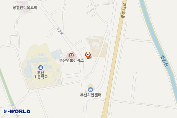 부산면행정복지센터 위치 지도 — 전남광주통합특별시 장흥군 부산면 내안구룡길 380