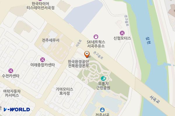 한국환경공단 전북환경본부 위치 지도 — 전북특별자치도 전주시 완산구 서곡로 100번지