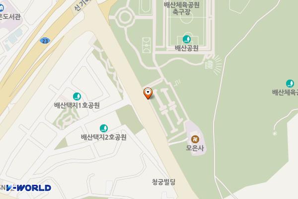 배산체육공원 위치 지도 — 전북특별자치도 익산시 동서로 21 