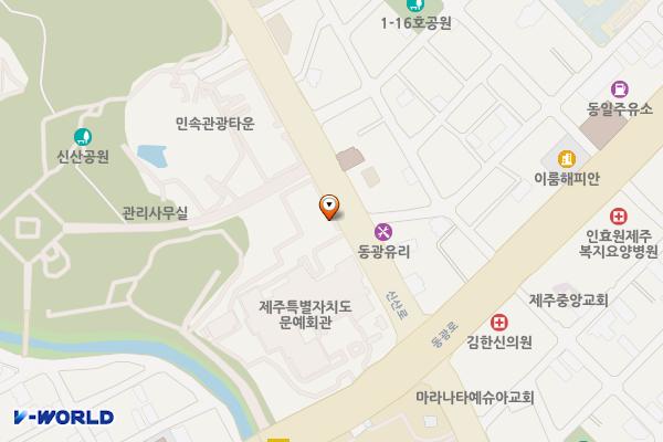 문화예술진흥원 위치 지도 — 제주특별자치도 제주시 동광로 69