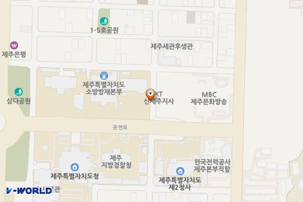 제주특별자치도의회 위치 지도 — 제주특별자치도 제주시 문연로 13
