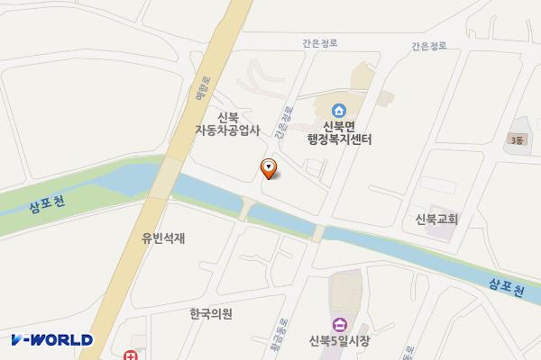 신북보건지소공영주차장 위치 지도 — 전남광주통합특별시 영암군 신북면 간은정로 21-7