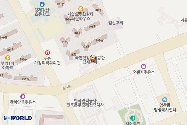 국민건강보험공단 김제지사 위치 지도 — 전북특별자치도 김제시 동서로 317