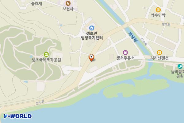 생초시외버스터미널주차장 위치 지도 — 경상남도 산청군 생초면 어서리 290-2