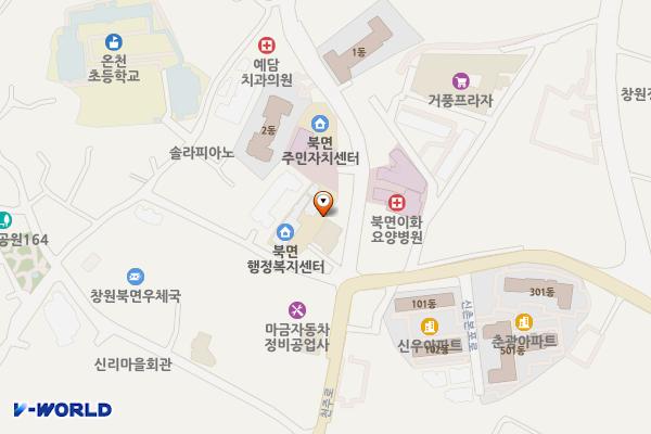 창원시 북면행정복지센터 위치 지도 — 경상남도 창원시 의창구 북면 신촌리 954-4