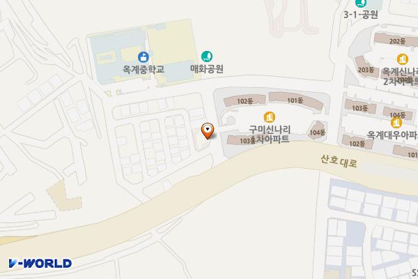 옥계2택지개발지구 주차장 위치 지도 — 경상북도 구미시 거의동 612-4