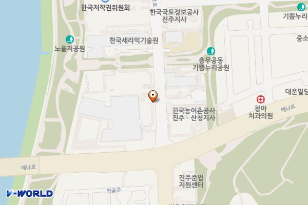 한국세라믹기술원 본원 위치 지도 — 경상남도 진주시 충무공동 15-4
