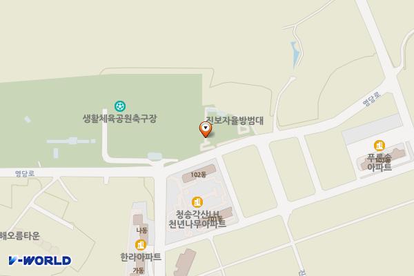 진보생활체육공원 위치 지도 — 경상북도 청송군 진보면 각산리 622-6