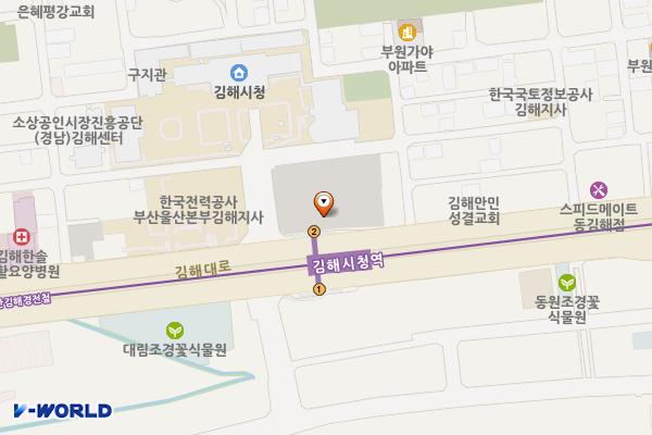 민원청사 주차장(김해시청) 위치 지도 — 경상남도 김해시 부원동 625-1