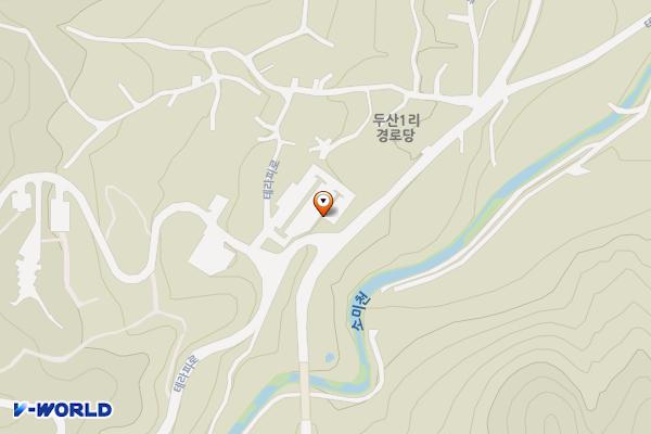 한국산림복지진흥원 국립산림치유원 위치 지도 — 경상북도 영주시 봉현면 두산리 1384