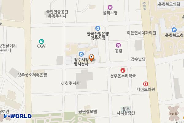 청주시 제2청사 위치 지도 — 충청북도 청주시 상당구 북문로1가 171-3