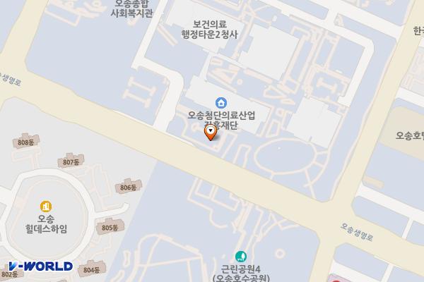오송첨단의료산업진흥재단 위치 지도 — 충청북도 청주시 흥덕구 오송읍 연제리 679