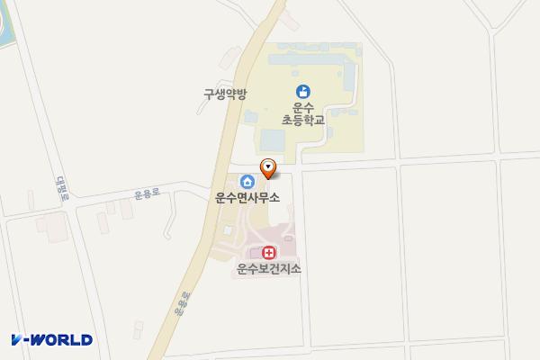 운수면사무소(주차장 내) 위치 지도 — 경상북도 고령군 운수면 봉평리 601-1