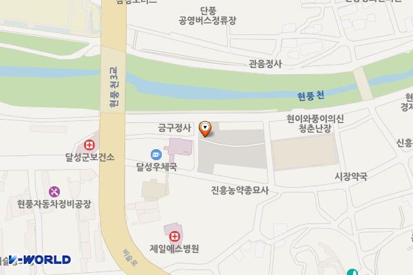 현풍백년도깨비시장 공영주차장 위치 지도 — 대구광역시 달성군 현풍읍 원교리 12-1