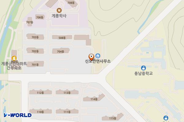 신도안면사무소 주차장 위치 지도 — 충청남도 계룡시 신도안면 남선리 1233