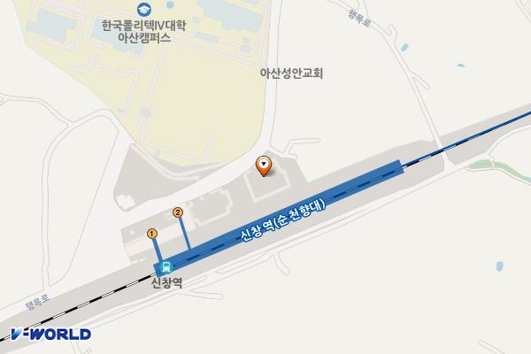 신창역 공영주차장 위치 지도 — 충청남도 아산시 신창면 행목리 346-2