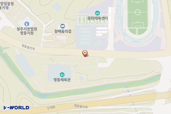 영동체육관 주차장 위치 지도 — 충청북도 영동군 영동읍 매천리 322-19