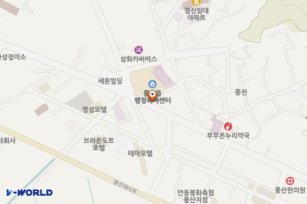 풍산읍행정복지센터 위치 지도 — 경상북도 안동시 풍산읍 안교리 122-4