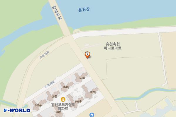 홍천축협하나로마트 위치 지도 — 강원특별자치도 홍천군 홍천읍 소옥개로 110