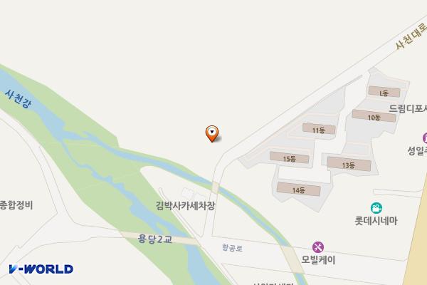 와룡스포츠센타 주차장 위치 지도 — 경상남도 사천시 사천읍 사주리 263-1