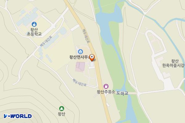 왕산면사무소 위치 지도 — 강원특별자치도 강릉시 왕산면 백두대간로 1997