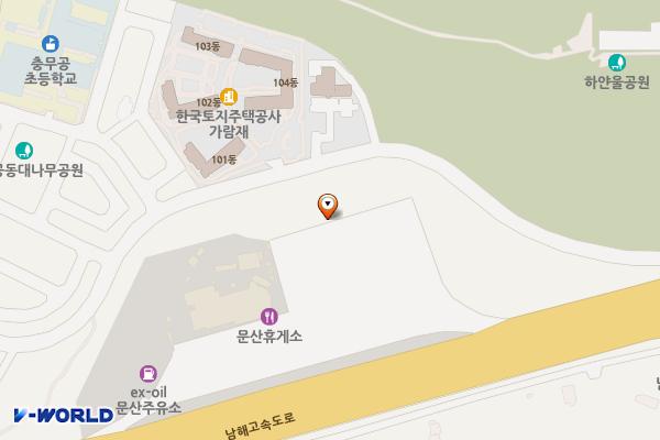 문산(순천) 휴게소 위치 지도 — 경상남도 진주시 문산읍 남해고속도로 195