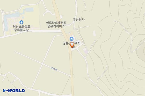 궁류면사무소 주차장 위치 지도 — 경상남도 의령군 궁류면 토곡리 602-1