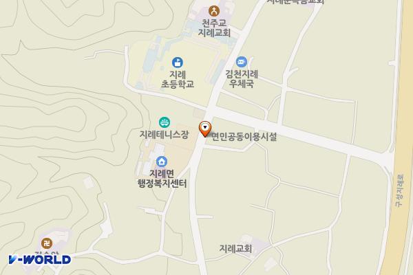 지례면 주민공동이용시설 주차장 위치 지도 — 경상북도 김천시 지례면 교리 565-3