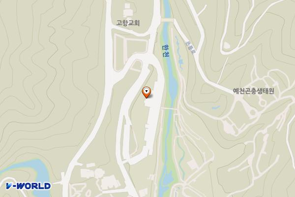 예천곤충생태원 주차장 위치 지도 — 경상북도 예천군 효자면 고항리 585