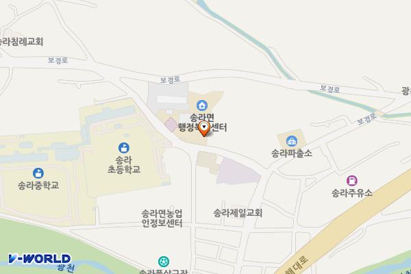 송라면 행정복지센터 위치 지도 — 경상북도 포항시 북구 송라면 광천리 30-1