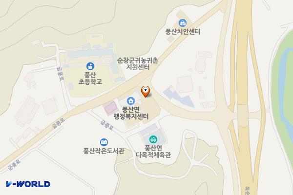 풍산면 주민종합복지센터 위치 지도 — 전북특별자치도 순창군 풍산면 반월리 12-4
