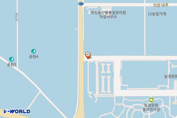 곤충생태학습관 주차장 위치 지도 — 경상남도 의령군 의령읍 무전리 124-1