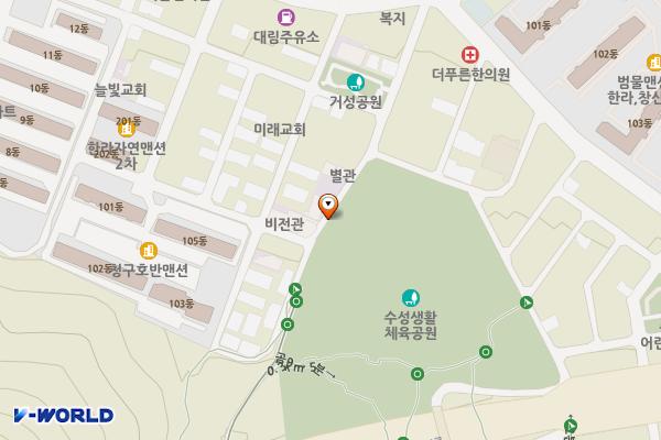 수성생활체육공원 위치 지도 — 대구광역시 수성구 지산동 산 136