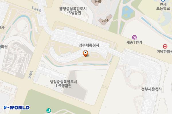 정부세종청사 공정거래위원회 위치 지도 — 세종특별자치시 다솜3로 95(어진동)