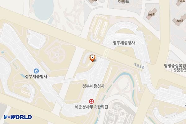 정부세종청사 농림축산식품부/해양수산부 위치 지도 — 세종특별자치시 다솜2로 94(어진동)