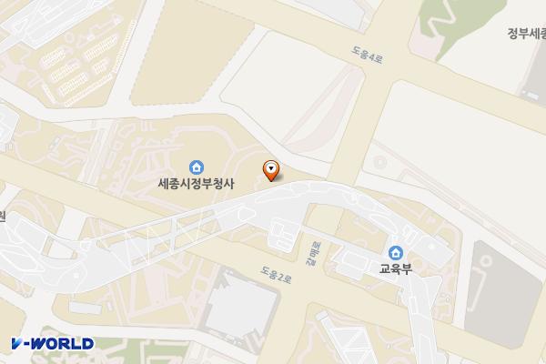 정부세종청사 교육부 위치 지도 — 세종특별자치시 갈매로 408(어진동)